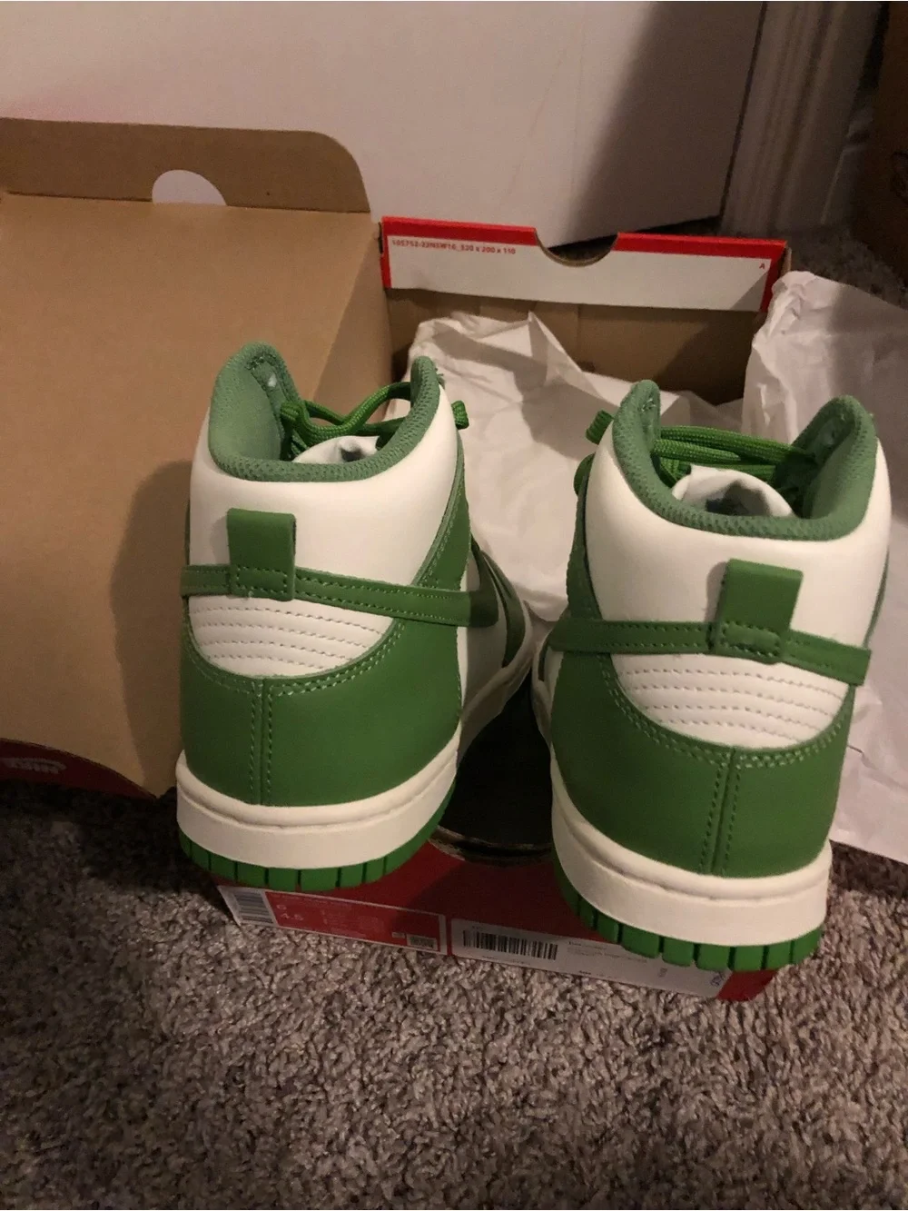 Nike Kids Green and White High-Top Sneakers